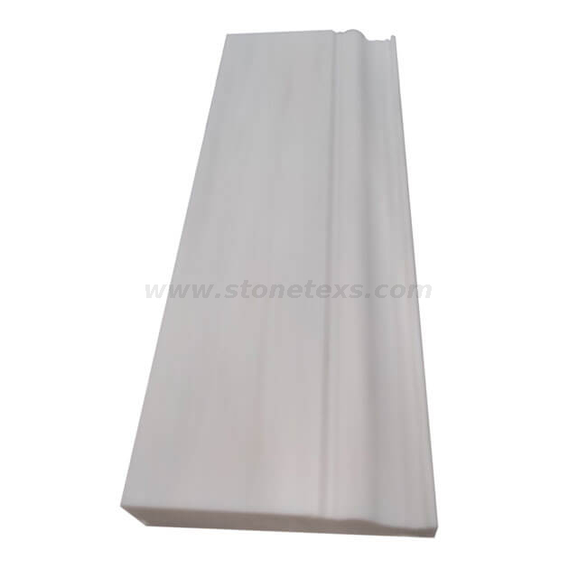 Dolomite White Marble 5x12 Baseboard Molding Honed