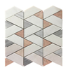 Dolomite White Bardiglio Nuvolato And Pink Marble Geometric Tile