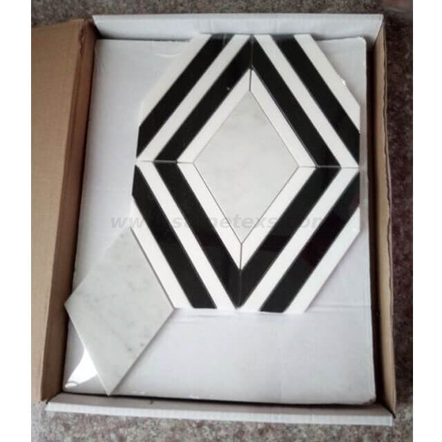 Carrara Waterjet Marble Mosaic Tile