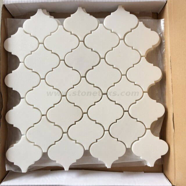 Thassos White Lantern Arabesque Mosaic Tile