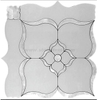 Thassos Pure White Marble And Shell Waterjet Tile