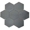 Lava 5 Inch Hexagon Grey Basalt Mosaic Floor Tile