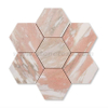 Norwegian Rose Pink Marble Polished 5 Inch Hexagon Mosaic Tile