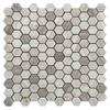 Wooden White 2 Hexagon Marble Mosaic Tile