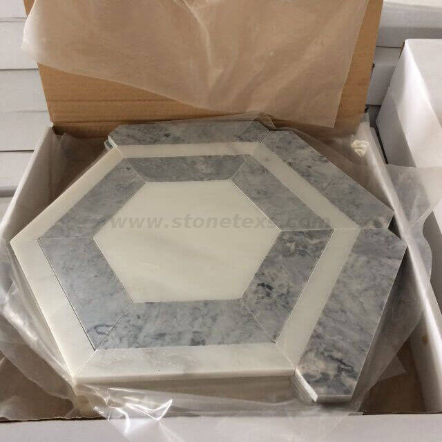 Fantastic Grey Marble Honeycomb Hexagon Mosaic