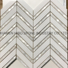 Carrara And Thassos White Marble with Shell Chevron Tile